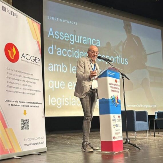 Leo Martínes en la seva intervenció en el 3R Congrés català de Gestió Esportiva